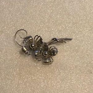 Vintage sterling silver flower brooch by Forstner
